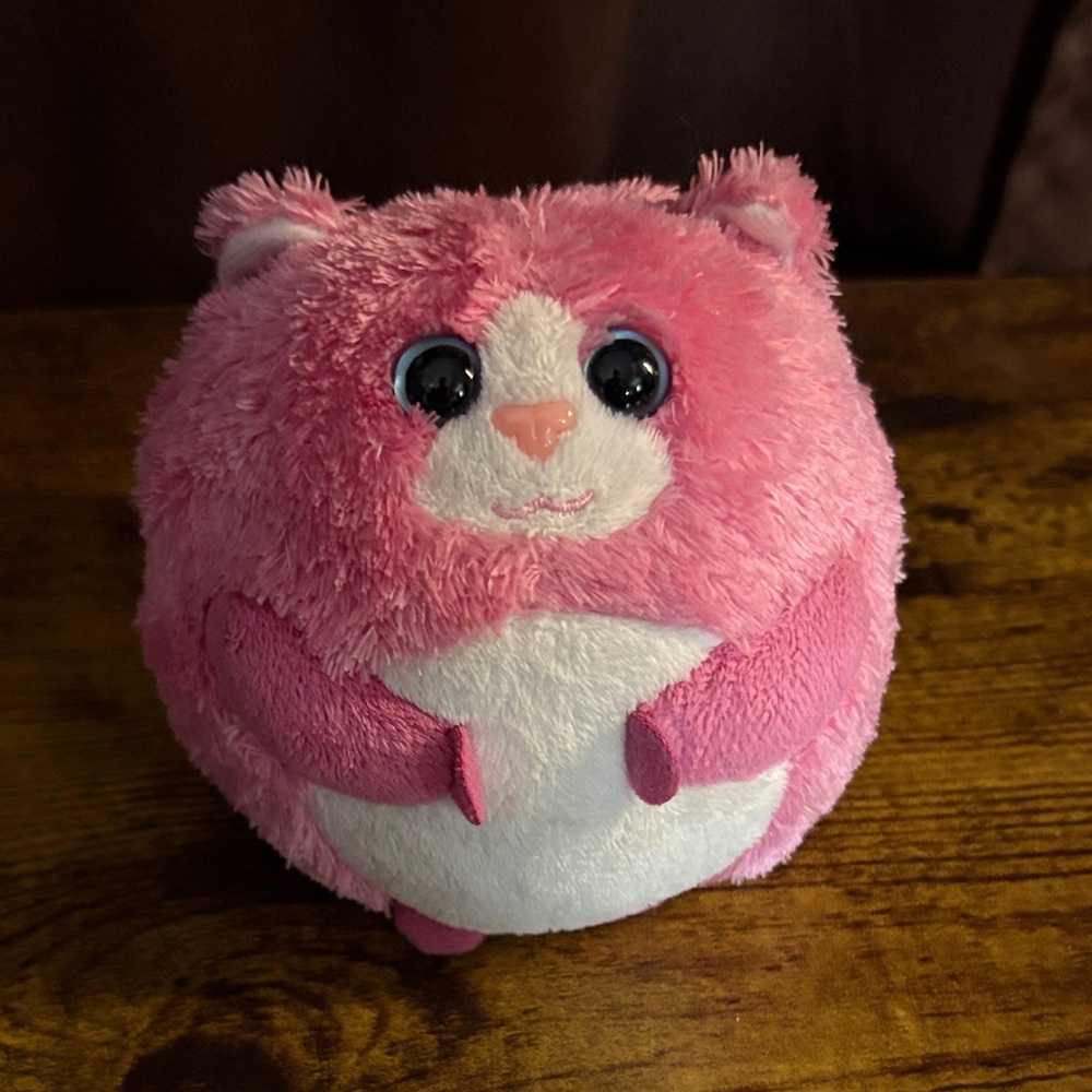 Ty Pink and White Plushie Hamster Toy